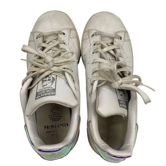 Adidas Stan Smith Primegreen Iridescent Holographic Shiny Accent Sneakers Size 4 - Picture 6 of 10